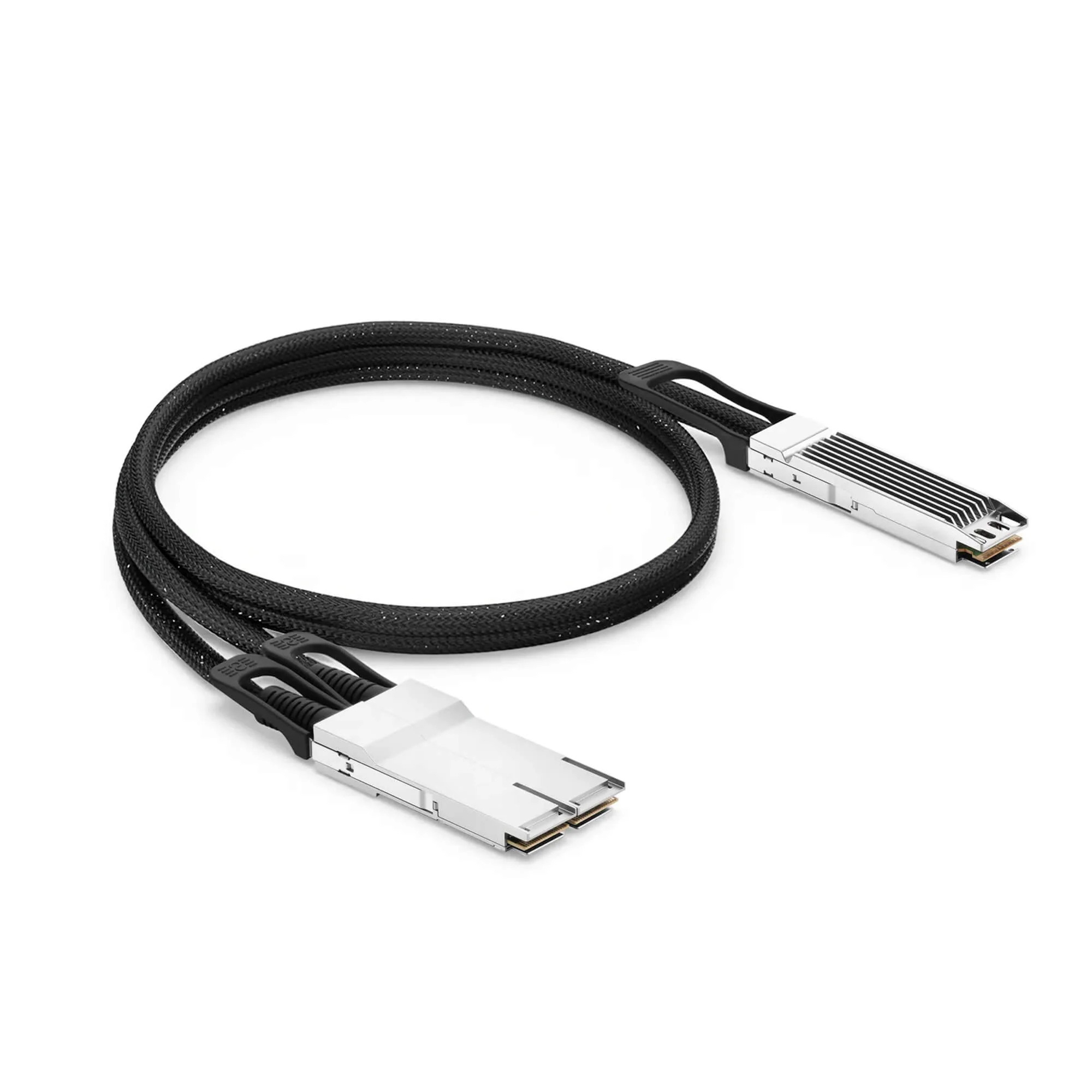 NSComm NVIDIA/Mellanox Compatible 800G OSFP Finned Top to 2 x 400G QSFP112 Active Direct Attach Copper Breakout Cable up to 5m(16ft)